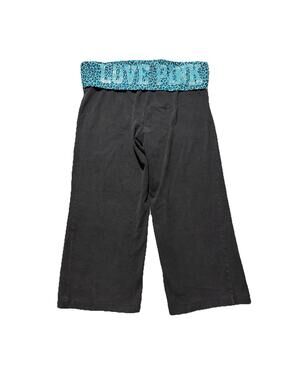 Victorias Secret PINK Pants Women Large Fold Over Yoga Capri Rhinestone 90s Y2K